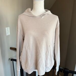Oversized Cropped Waffle Sweatshirt
